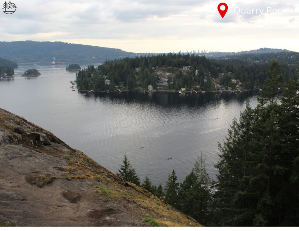 Photo of view of quarry rock in deep cove.