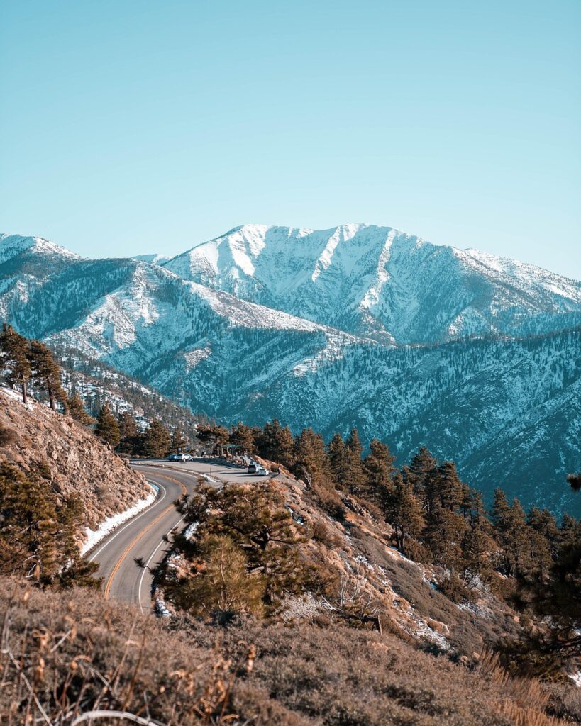 Photo Example of mountain and road.